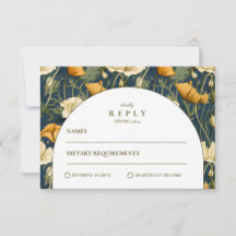 Navy Blue Floral Arch Elegant Wedding