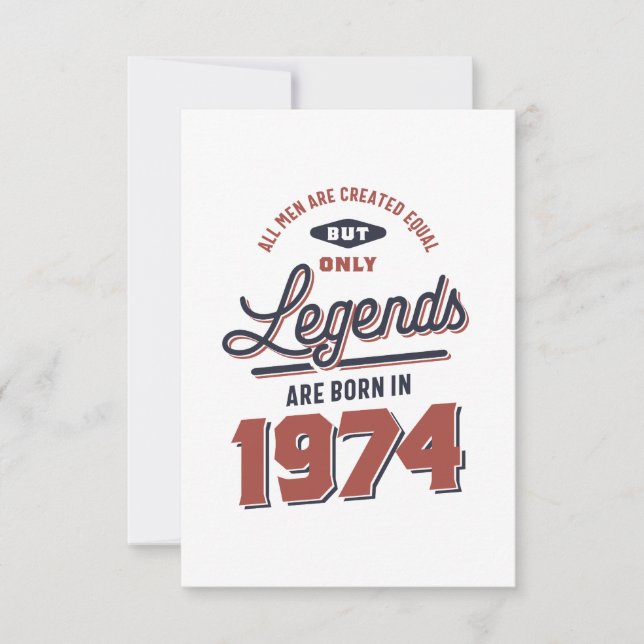 Cartons Réponse Né en 1974 Anniversaire (Devant)