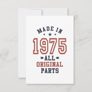 Cartons Réponse Né en 1975 Anniversaire