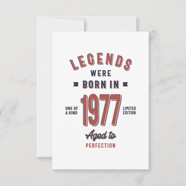 Cartons Réponse Né en 1977 Anniversaire (Devant)