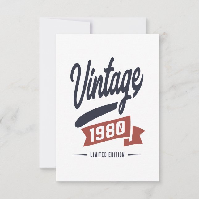 Cartons Réponse Né en 1980 Anniversaire (Devant)