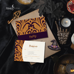 Cartons Réponse Nevermore Damask Sombre Gothique Halloween prune