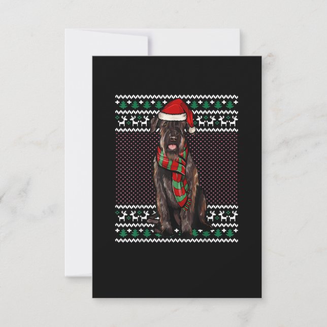 Cartons Réponse Noël Géant Schnauzer Chien Santa Hat Noël laid (Devant)