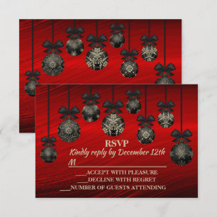 Cartons Réponse Noël Rouge Noir Jours fériés élégants Hiver