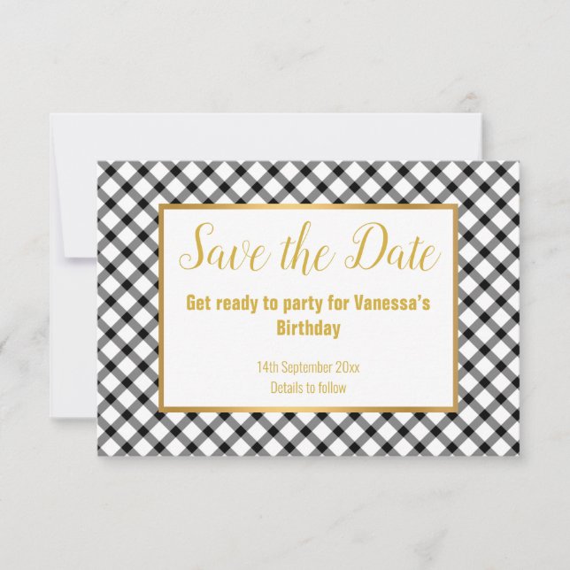 CARTONS RÉPONSE NOIR BLANC CLASSIQUE ÉCHÉANCIER SAVE THE DATE (Devant)