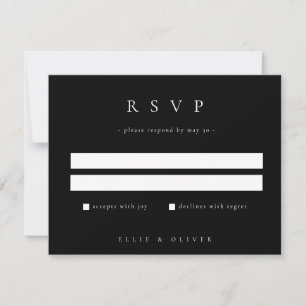 Cartons Réponse Noir Elegant Boho Mariage moderne