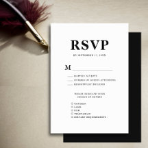 Noir et blanc moderne Gras Mariage Monogramme