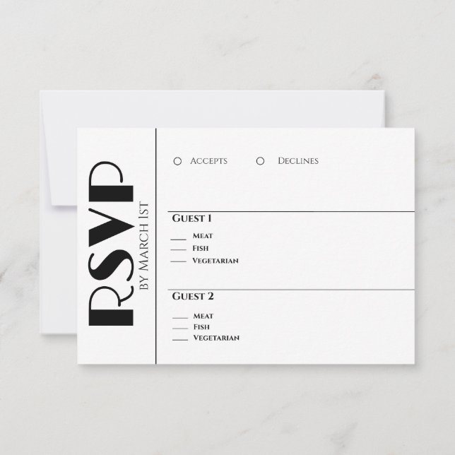 Cartons Réponse Noir et blanc-nous Do-Mariage Anneaux - (Dos)