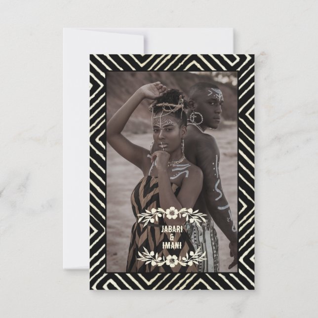 Cartons Réponse Noir et blanc Tribal Africain (Dos)