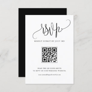 Cartons Réponse Noir Nous faisons Calligraphie moderne Mariage QR 