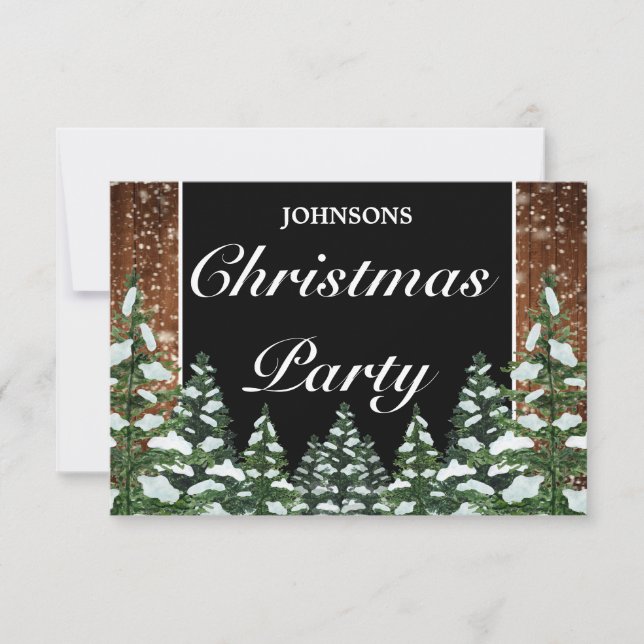 Cartons Réponse Noir Snowy Bois & Pin Forêt Noël (Devant)