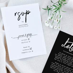 Cartons Réponse Noms personnalisés modernes et élégants Mariage no