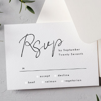 Cartons Réponse Noms personnalisés simples et modernes Mariage noi