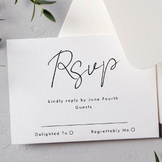 Cartons Réponse Noms personnalisés simples et modernes Mariage noi