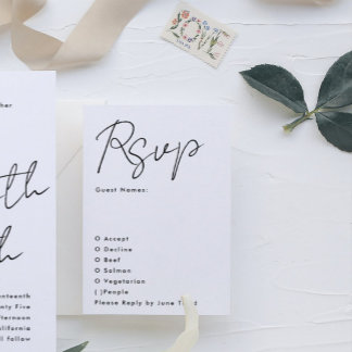 Cartons Réponse Noms personnalisés simples et modernes Mariage noi
