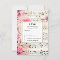 Notes musicales et Rose Vintage Mariage de design