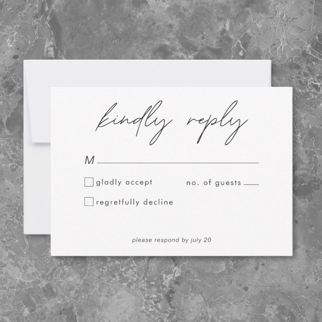 Cartons Réponse Nothing Fancy Just Love Minimalist Wedding  (Nothing Fancy Just Love Minimalist Wedding RSVP Card)