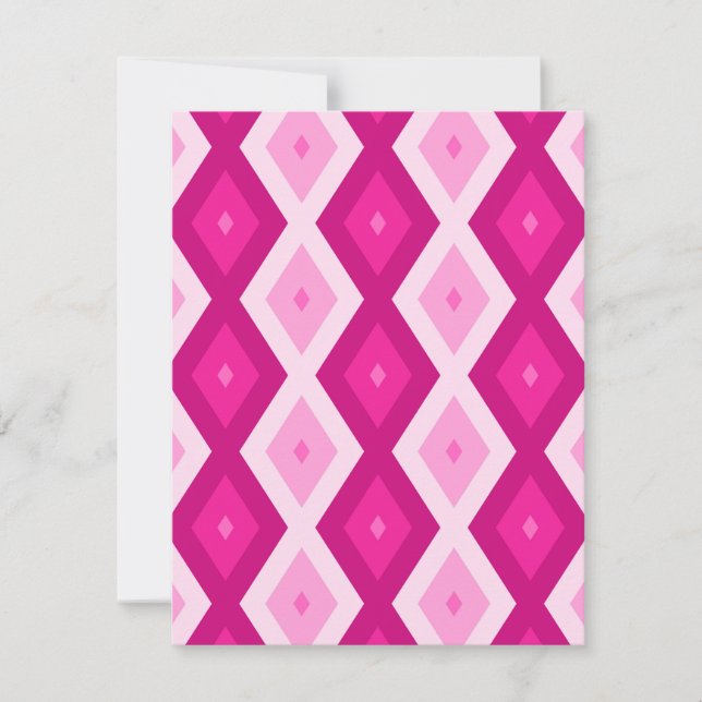 Cartons Réponse Nuances de motif de diamant fuchsia (Devant)
