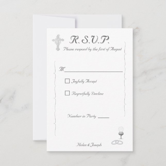 Cartons Réponse Nuptial Grace Catholic Wedding Response Card (Devant)