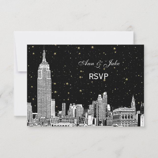 Cartons Réponse NYC Skyline 01 Etchd Starry do-it-yourself BG Colo (Devant)