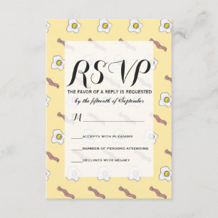 Cartons Réponse Oeufs et Bacon Petit déjeuner Foodie Funny Motif