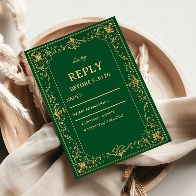 Cartons Réponse Œuvre d'art celtique baroque émeraude (Créateur téléchargé)