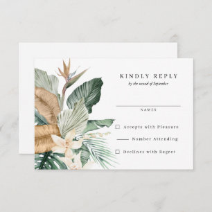 Cartons Réponse Oiseau tropical de Paradise Flora Mariage