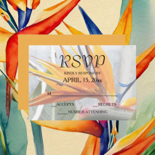 Cartons Réponse Oiseau tropical du Paradis Mariage floral