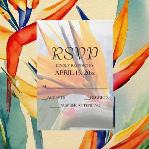 Cartons Réponse Oiseau tropical du Paradis Mariage floral