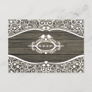 Cartons Réponse Oiseaux d'amour en dentelle motif de vigne R.S.V.P