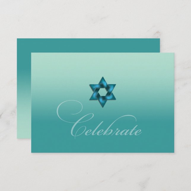 Cartons Réponse Ombre turquoise avec étoile (Devant / Derrière)