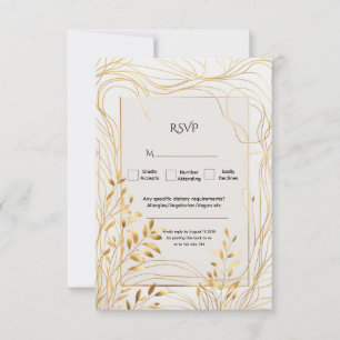 Cartons Réponse Or romantique et Mariage d'eucalyptus