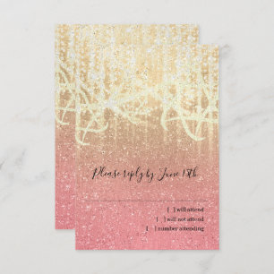 Cartons Réponse Or rose bat mitzvah extra brillant