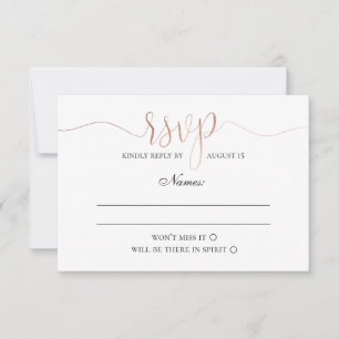 Cartons Réponse Or rsvp. Mariage simple et moderne. Élégant minimu