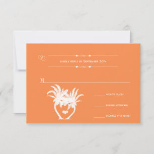 Cartons Réponse Orange Beach Palm Tree Destination Chalboard