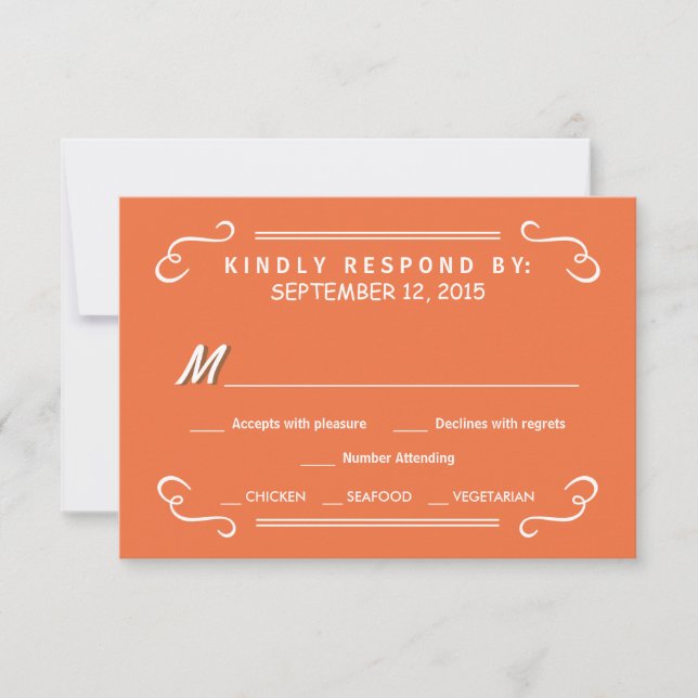 Cartons Réponse Orange Eat Drink be Married Rustic Mariage Répondr (Devant)