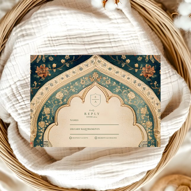 Cartons Réponse Ornate Elegant Floral Mariage islamique (Créateur téléchargé)