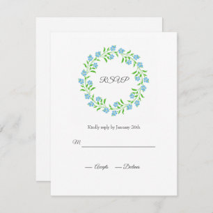 Cartons Réponse Oubliez-moi non aquarelle Floral Wreath