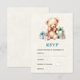 Cartons Réponse Ours en peluche mignonne avec cadeaux de Noël