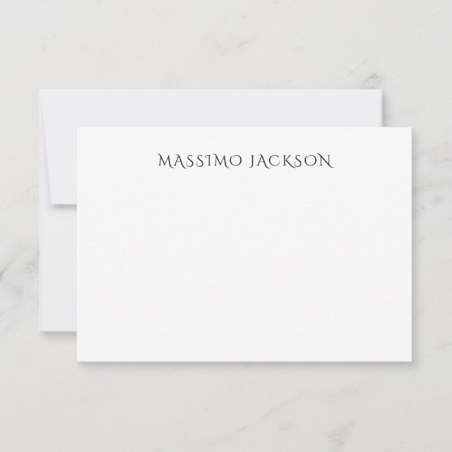 Cartons Réponse Own Name Decorative Chic Plain Simple Black White (Devant)