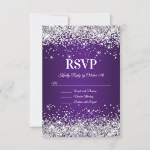 Cartons Réponse Pailleté Argent Glitter Violet Royal Ombre