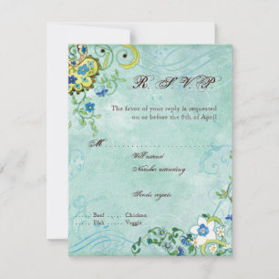 Cartons Réponse Paisley Moderne Floral Floral Mariage