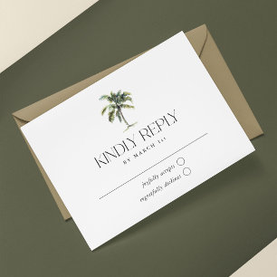 Cartons Réponse Palm Tree minimal Mariage de plage tropicale