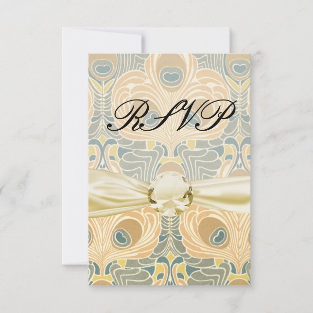 Cartons Réponse paon art nouveau (Devant)