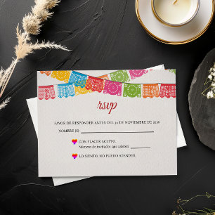 Cartons Réponse Papel Picado Élégant Coloré Mariage Mariage Espagn