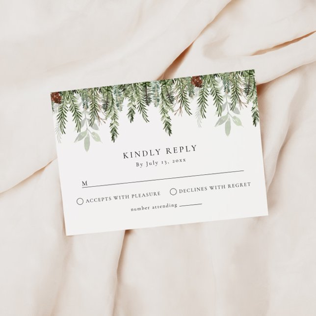 Cartons Réponse Papier Mariage de Noël | Mariage de vacances (Créateur téléchargé)