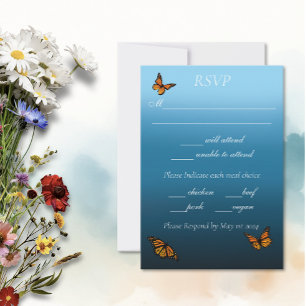 Cartons Réponse Papillons Monarque Blue Ombre