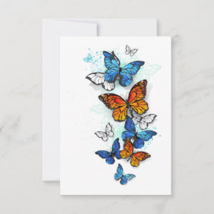 Cartons Réponse Papillons volants Morpho et Monarch