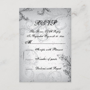 Cartons Réponse Parcourir gris 25e anniversaire mariage argent RSV