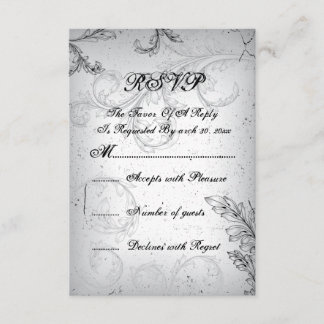 Cartons Réponse Parcourir gris 25e anniversaire mariage argent RSV
